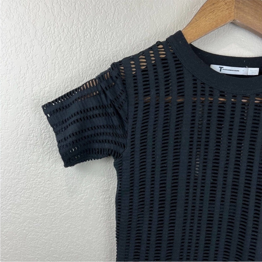 T Alexander Wang Woman’s Sheer Laser Cut Black Bodycon Whimsigoth Mini Dress S - Picture 12 of 16